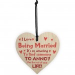 Funny Anniversary Gift Joke Gift For Husband Wife Wood Heart