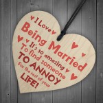 Funny Anniversary Gift Joke Gift For Husband Wife Wood Heart