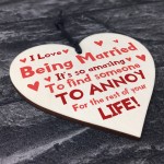 Funny Anniversary Gift Joke Gift For Husband Wife Wood Heart