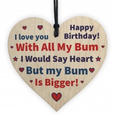 Birthday Gift For Boyfriend Husband Rude Wood Heart Gift For Him