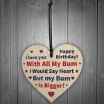 Birthday Gift For Boyfriend Husband Rude Wood Heart Gift For Him