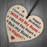 Birthday Gift For Boyfriend Husband Rude Wood Heart Gift For Him