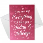 Anniversary Cards For Him Her Boyfriend Girlfriend MY EVERYTHING