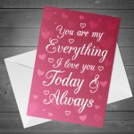 Anniversary Cards For Him Her Boyfriend Girlfriend MY EVERYTHING