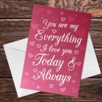 Anniversary Cards For Him Her Boyfriend Girlfriend MY EVERYTHING