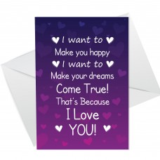 I LOVE YOU Card For Anniversary Card For Him Her Men Women