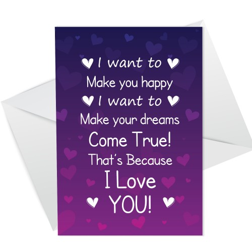 I LOVE YOU Card For Anniversary Card For Him Her Men Women