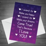 I LOVE YOU Card For Anniversary Card For Him Her Men Women