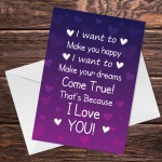 I LOVE YOU Card For Anniversary Card For Him Her Men Women