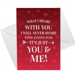 YOU AND ME Card Anniversary Card For Him Her Boyfriend Husband
