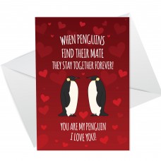 Anniversary Card For Him Her MY PENGUIN Card For Boyfriend