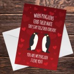 Anniversary Card For Him Her MY PENGUIN Card For Boyfriend