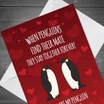 Anniversary Card For Him Her MY PENGUIN Card For Boyfriend