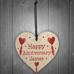 Happy Anniversary Personalised Heart Gift For Boyfriend Husband 