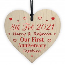 Personalised First Anniversary Heart Gift For Him Her Boyfriend 