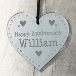 Personalised Happy Anniversary Gift For Him Her Engraved Heart