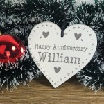 Personalised Happy Anniversary Gift For Him Her Engraved Heart