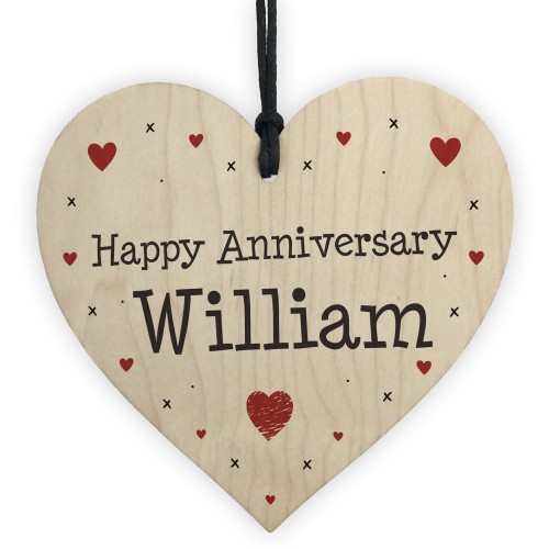 Personalised Happy Anniversary Heart Gift For Him Her Novelty