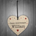 Personalised Happy Anniversary Heart Gift For Him Her Novelty