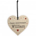 Personalised Happy Anniversary Heart Gift For Him Her Novelty