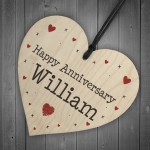 Personalised Happy Anniversary Heart Gift For Him Her Novelty