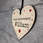 Personalised Happy Anniversary Heart Gift For Him Her Novelty