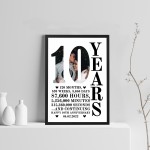 10th Anniversary Gift Framed Print Personalised Husband Wife