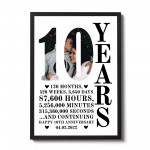 10th Anniversary Gift Framed Print Personalised Husband Wife