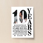 10th Anniversary Gift Print Personalised Photo Husband Wife Him