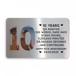 10th Anniversary Gift Personalised Card Gift For Husband Wife