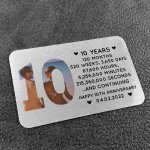 10th Anniversary Gift Personalised Card Gift For Husband Wife
