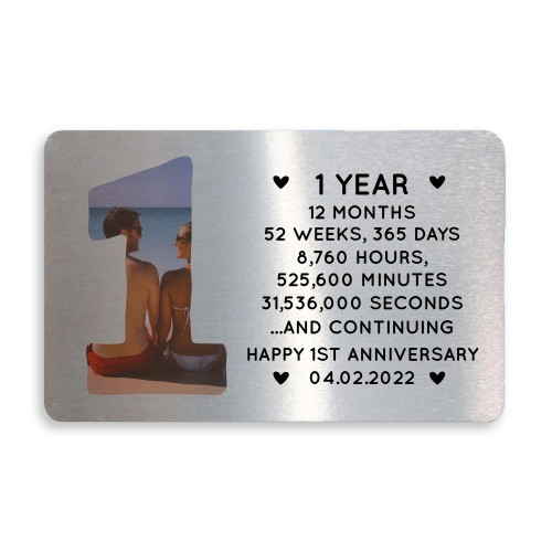 1st Anniversary Gift Personalised Card Gift For Husband Wife