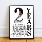 2nd Anniversary Gift Framed Print Personalised Husband Wife
