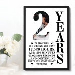 2nd Anniversary Gift Framed Print Personalised Husband Wife