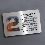 2nd Anniversary Gift Personalised Card Gift For Husband Wife