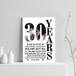 30th Anniversary Gift Print Personalised Photo Husband Wife 