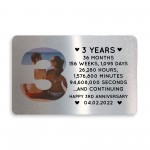 3rd Anniversary Gift Personalised Card Gift For Husband Wife