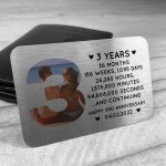 3rd Anniversary Gift Personalised Card Gift For Husband Wife