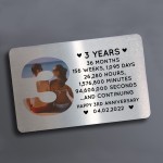 3rd Anniversary Gift Personalised Card Gift For Husband Wife