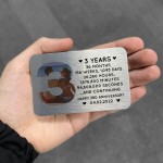 3rd Anniversary Gift Personalised Card Gift For Husband Wife