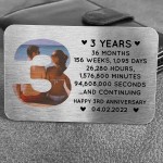 3rd Anniversary Gift Personalised Card Gift For Husband Wife