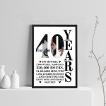 40th Anniversary Gift Framed Print Personalised Husband Wife