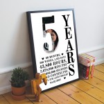 5th Anniversary Gift Framed Print Personalised Husband Wife