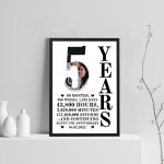 5th Anniversary Gift Framed Print Personalised Husband Wife