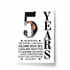 5th Anniversary Gift Print Personalised Photo Husband Wife