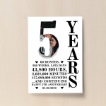 5th Anniversary Gift Print Personalised Photo Husband Wife