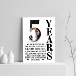 5th Anniversary Gift Print Personalised Photo Husband Wife