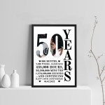 50th Anniversary Gift Framed Print Personalised Husband Wife