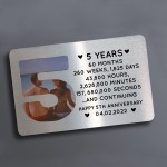 5th Anniversary Gift Personalised Card Gift For Husband Wife