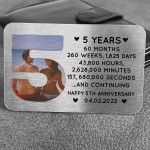 5th Anniversary Gift Personalised Card Gift For Husband Wife